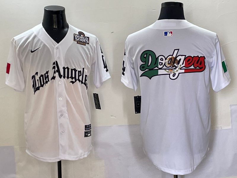 Men Los Angeles Dodgers Blank White Five generations Joint Name 2025 Nike MLB Jersey style 11->los angeles dodgers->MLB Jersey